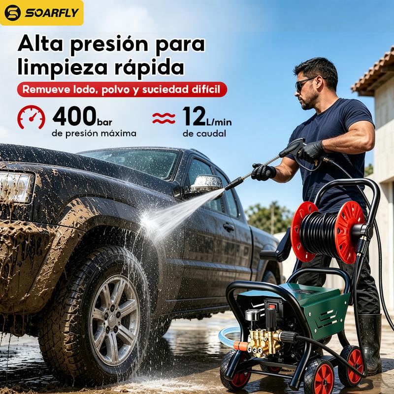 SOARFLY Hidrolimpiadora eléctrica profesional de alta presión (5800 PSI, 5800 W, 60 Hz, 12 l/min)-hidrolavadora para lavar minisplit