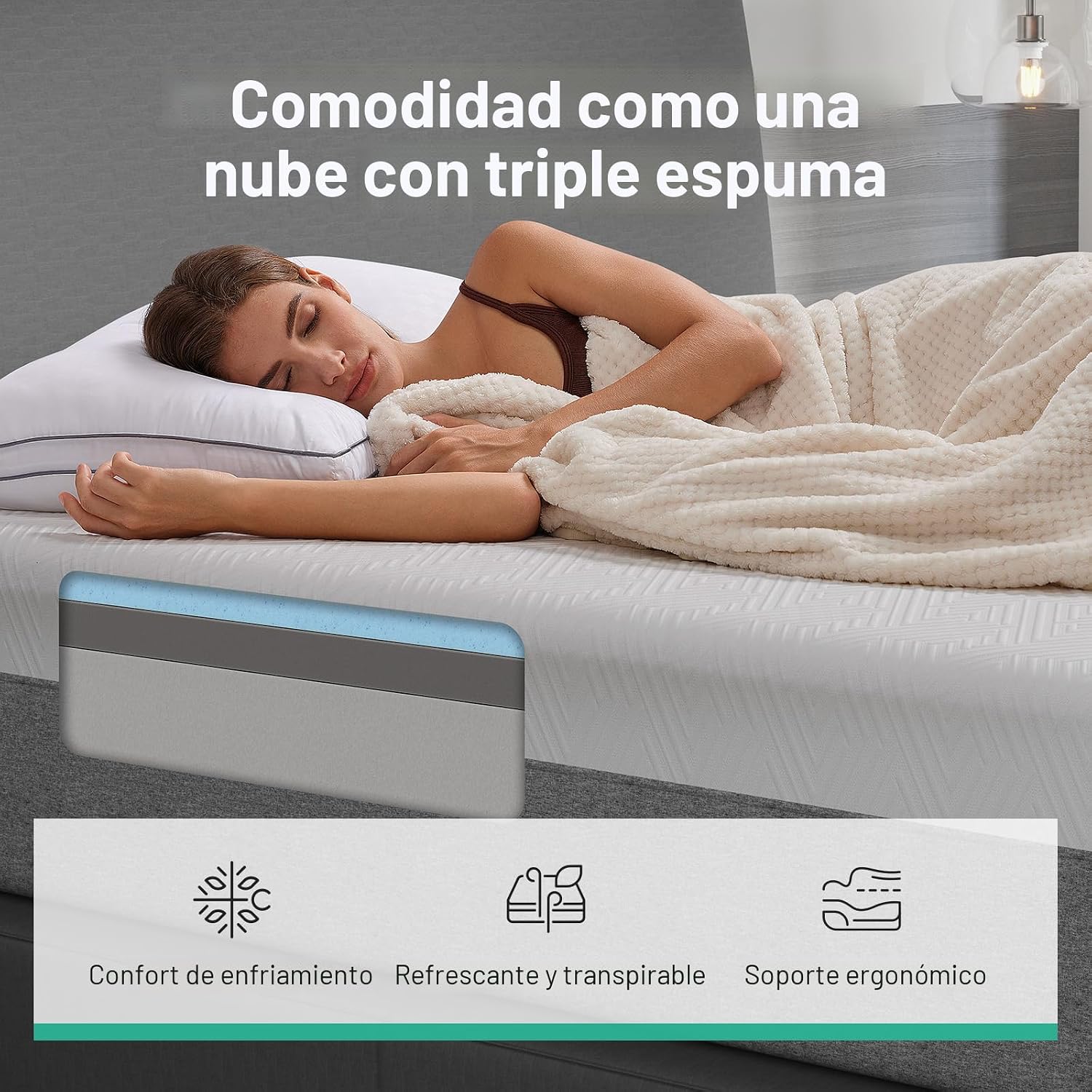 Novilla Colchón King, Colchón de Espuma Viscoelástica King de 14 Pulgadas en una Caja para Soporte, Alivio de Presión y Comodidad Suave, Bliss