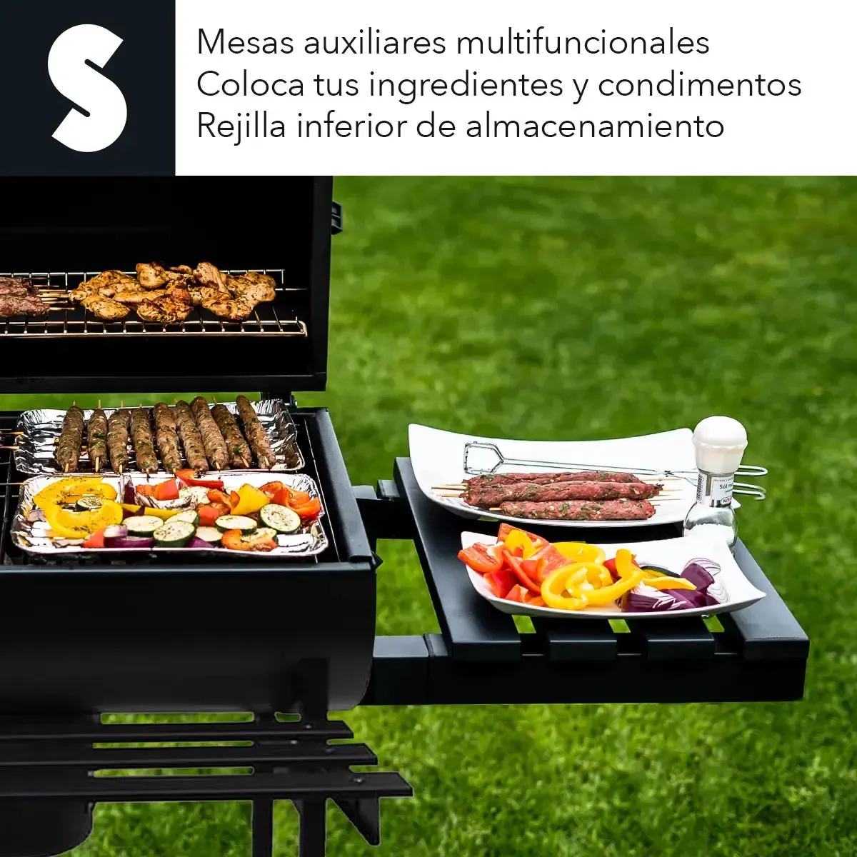 Parrilla Asador De Carbón Tipo Barril Con Ruedas Acero Inox Negro