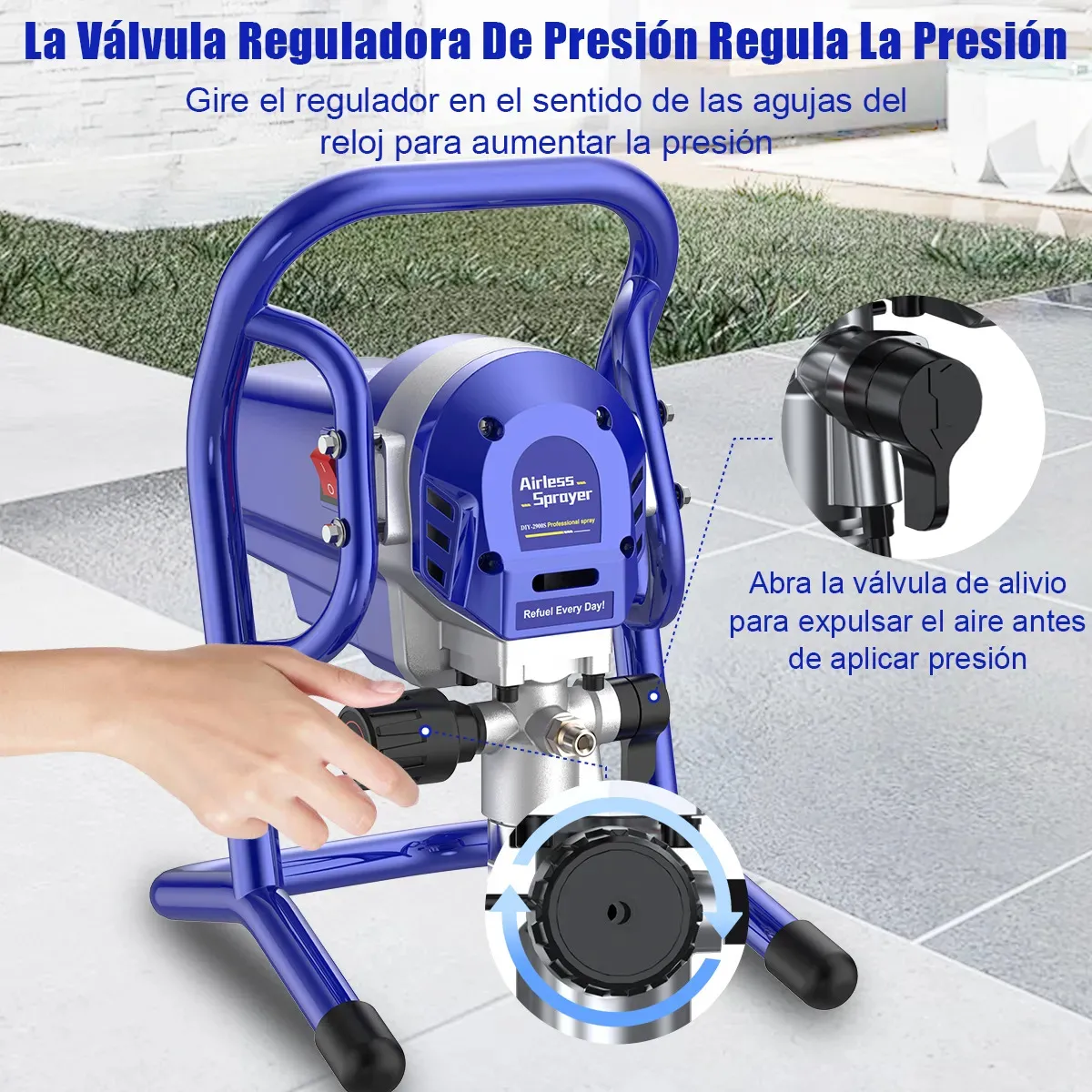 Máquina para pintar 3625 psi Kozfule Paint Casa Airless Pistola De Pintura Eléctrica, Pulverizador Eléctrico Equipo Profesional Toolor Con Tubo 10m Y Boquilla 515