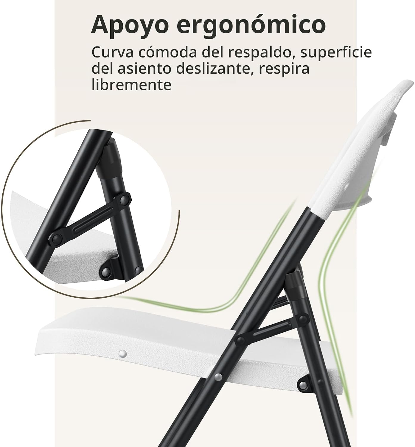 Envío GRATIS Paquete de 8 Sillas Plegables Blanca Color Blanco