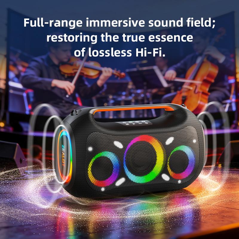 【ZEALOT】ZE51 Bocina Portátil 400W Alta Potencia,Parlante Inalámbrico Bluetooth 5.3 con Sonido Envolvente 360°,Luces RGB Sincronizadas con Música,Batería 48000mAh,Efectos EQ,Función TWS Multi-dispositivo,Soporte Grabación OTG,Carga Rápida Bidireccional par