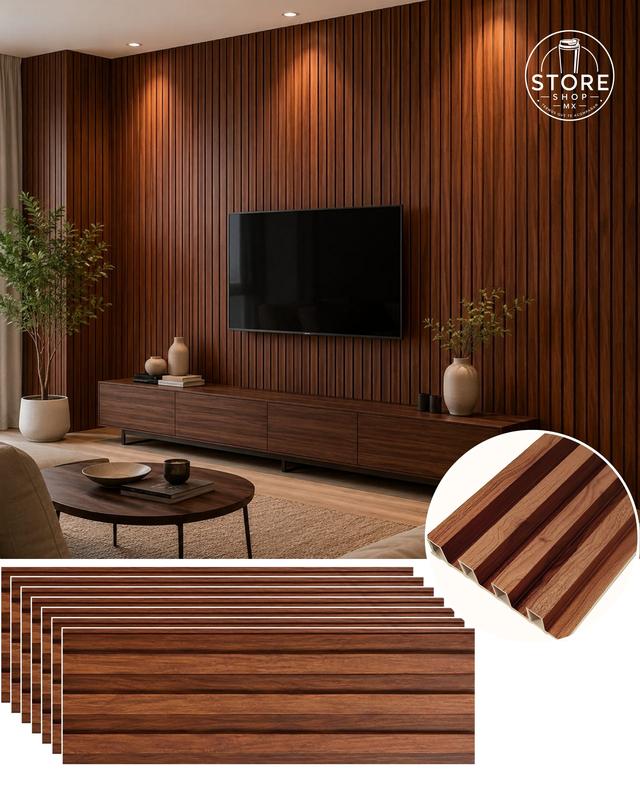 20 pz Lambrin 3D, Material PVC y Grano de Madera, 1mx17cm, Facil Instalacion, Panel Decorativo Para Pared, Grano de Madera, Lambrin Decorativo, Mejoras del Hogar, Decoracion Habitacion, Sala de Estar, Cocina