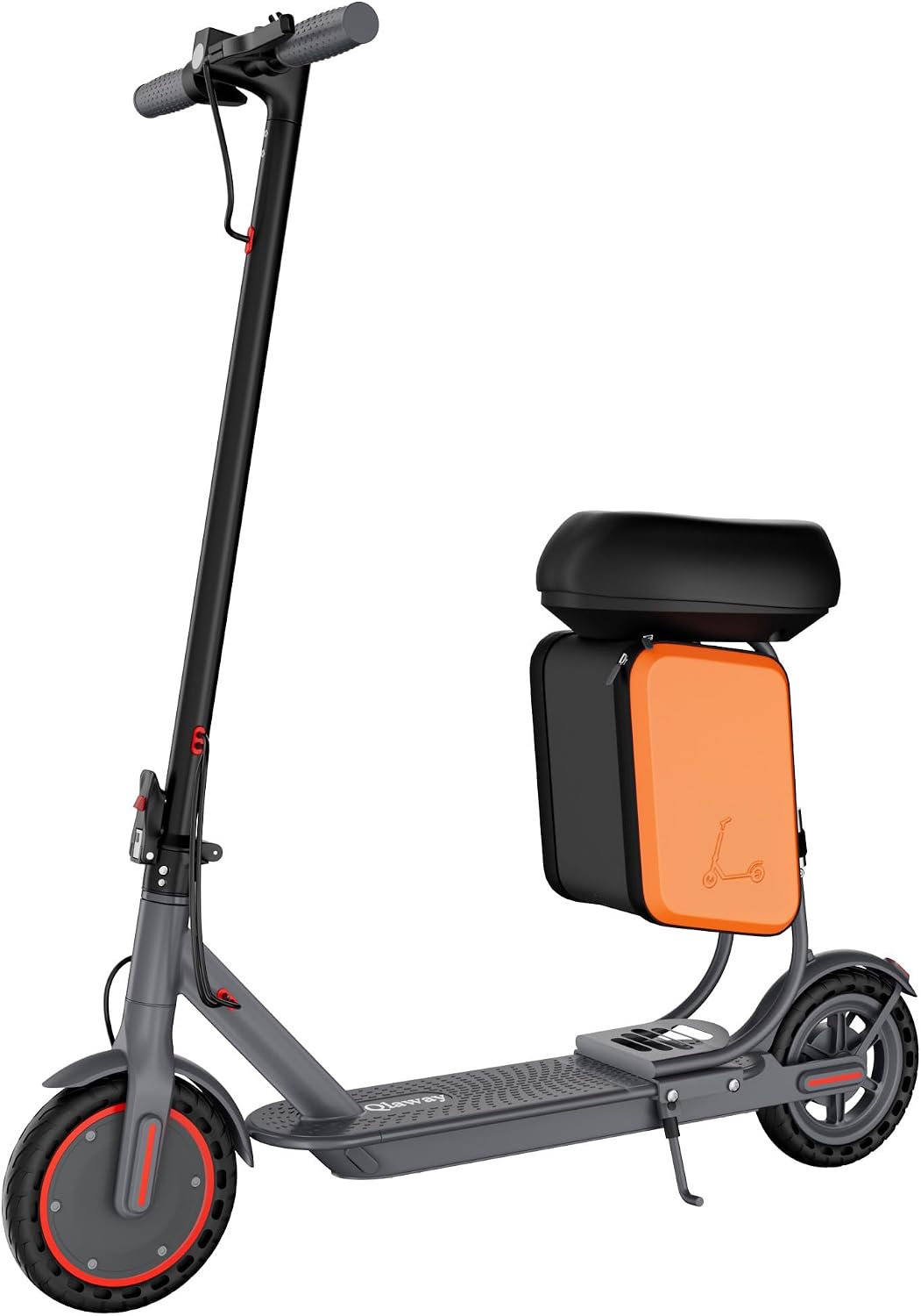 Scooter eléctrico Qlaway de 8,5 pulgadas para adultos: velocidad de 19/20 mph, motor de 350/500 W, batería de 187,2/288,6/444 Wh, autonomía de hasta 22 millas, diseño plegable, capacidad de carga de 265 libras y control por aplicación.