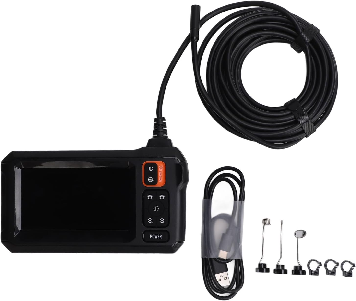 Cámara de inspección, endoscopio industrial IP67, cámara de inspección de tuberías con lente de 8 mm y pantalla de 4,3 pulgadas, boroscopio industrial con cable de 5 metros.