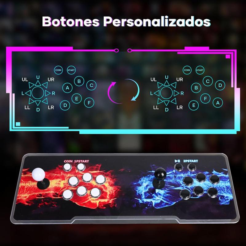 Pandora Box Home Arcade Retro Tablero 3D 4K con 50,500+ Juegos y 45 Emuladores Clásicos Doble Palanca Soporte hasta 4 Jugadores Imagen HD Efecto 3D Inmersivo para Toda la Familia