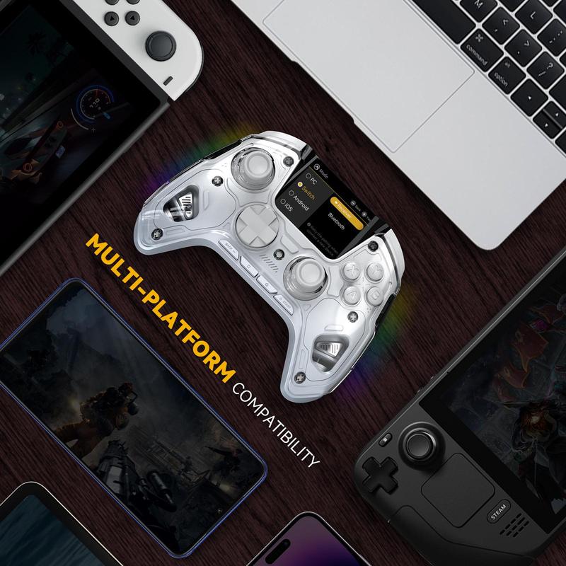 FIEHDUW NO DRIFT ManbaOne Interactive Screen Gaming Controller for PC/Switch/iOS/Android/Steam Deck, Hall Effect Stick & Trigger(Not Compatible with Xbox, PS5)
