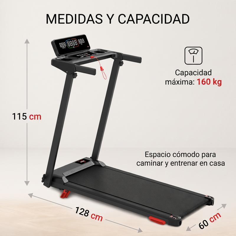 Caminadora Eléctrica GT8 Plegable 3.0HP, 1-12 km/h, Inclinación Manual 6°, Capacidad 160 kg, Pantalla LED, 12 Programas para Casa