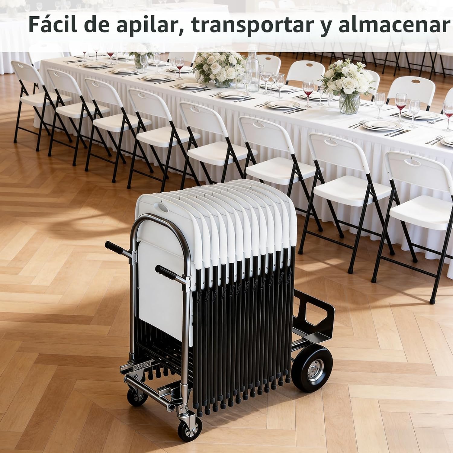 Envío GRATIS Paquete de 8 Sillas Plegables Blanca Color Blanco