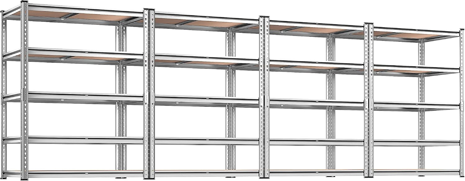 REIBII 2400LBS Garage Shelving,36" Wx16" Dx72" H Shelves for Basement | Adjustable 5-Tier Shelving Unit,High-Density MDF Shelves,Heavy Duty Storage Shelves,Easy Assembly,For Pantry Workshop Storage