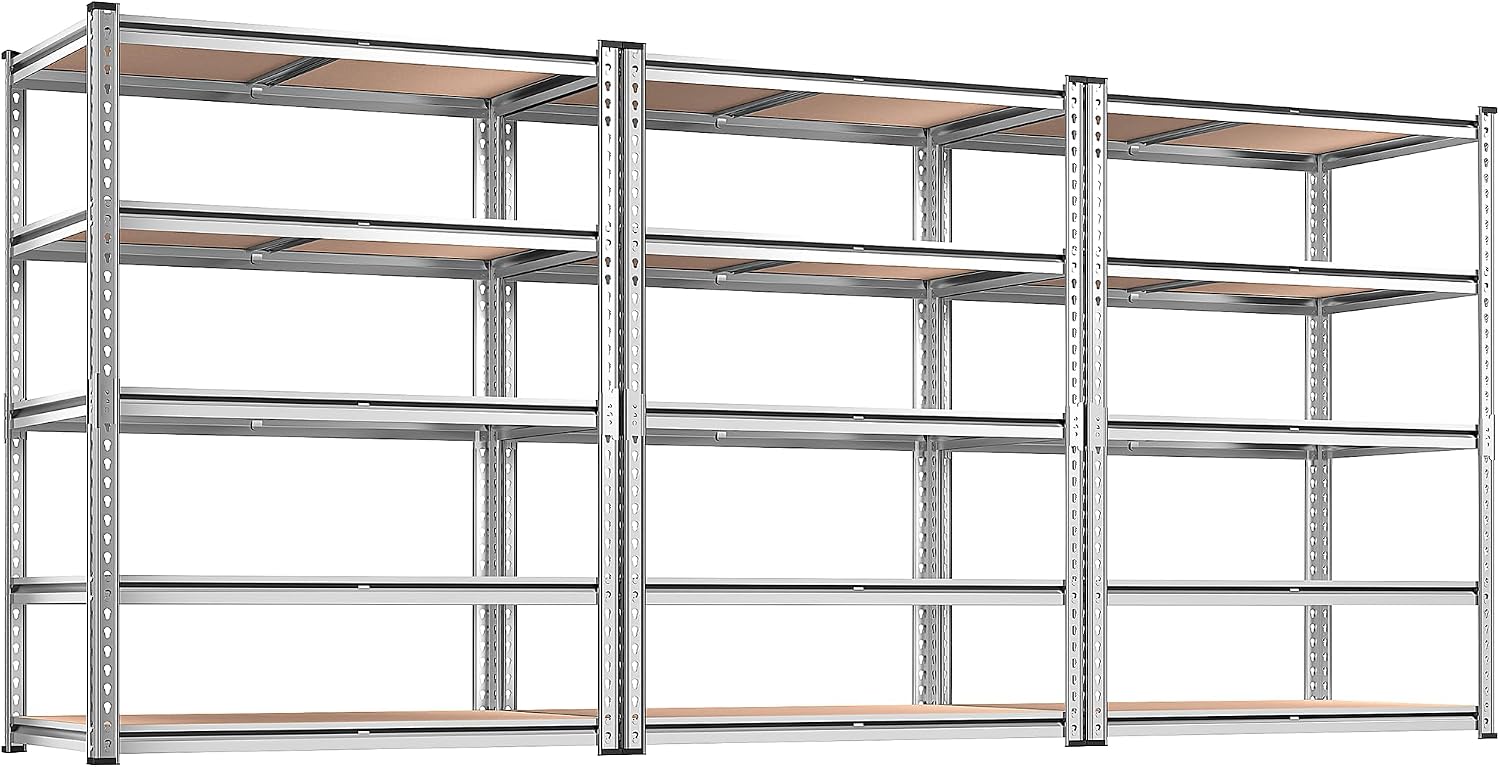 REIBII 2400LBS Garage Shelving,36" Wx16" Dx72" H Shelves for Basement | Adjustable 5-Tier Shelving Unit,High-Density MDF Shelves,Heavy Duty Storage Shelves,Easy Assembly,For Pantry Workshop Storage