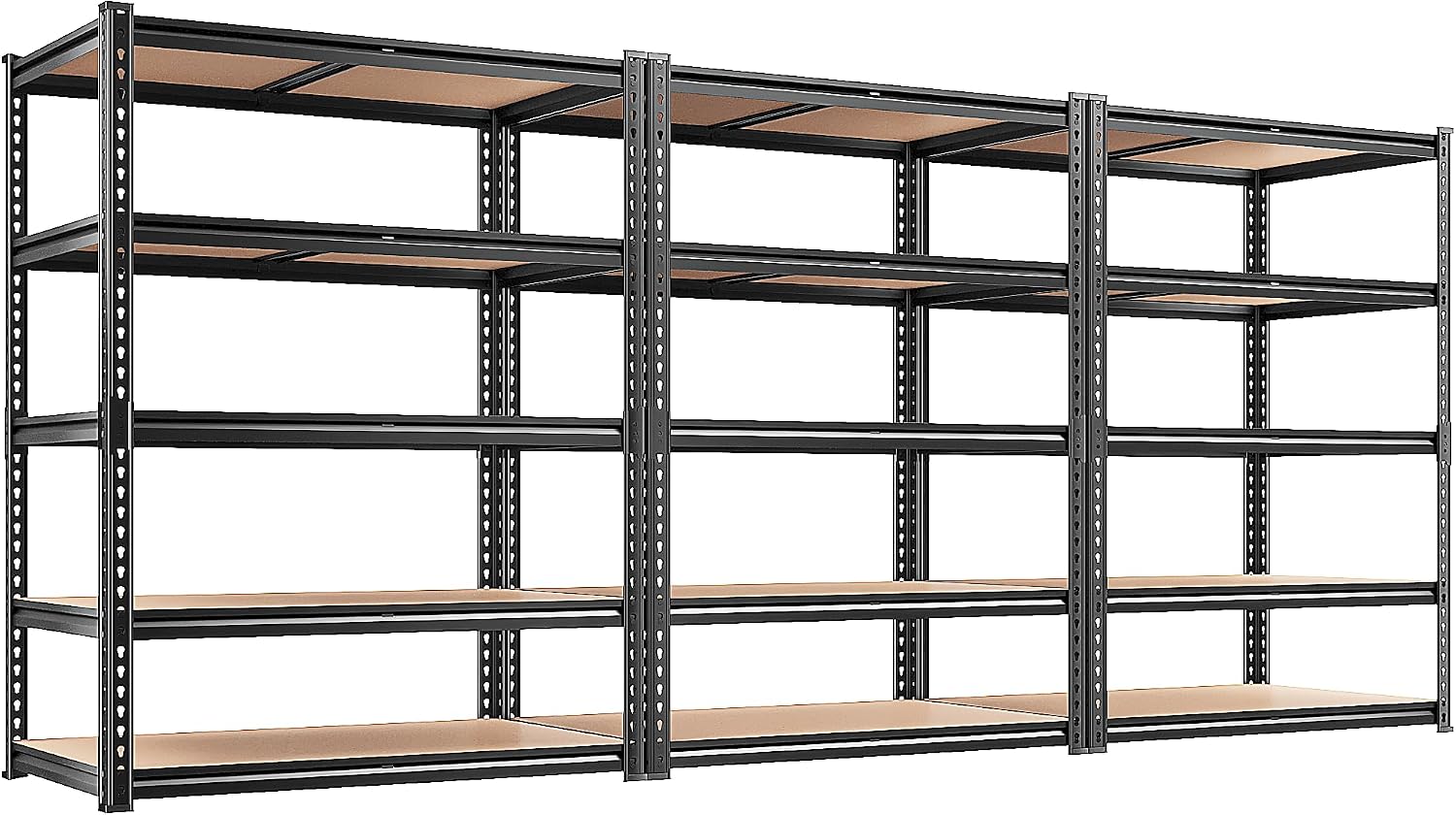 REIBII 2400LBS Garage Shelving,36" Wx16" Dx72" H Shelves for Basement | Adjustable 5-Tier Shelving Unit,High-Density MDF Shelves,Heavy Duty Storage Shelves,Easy Assembly,For Pantry Workshop Storage