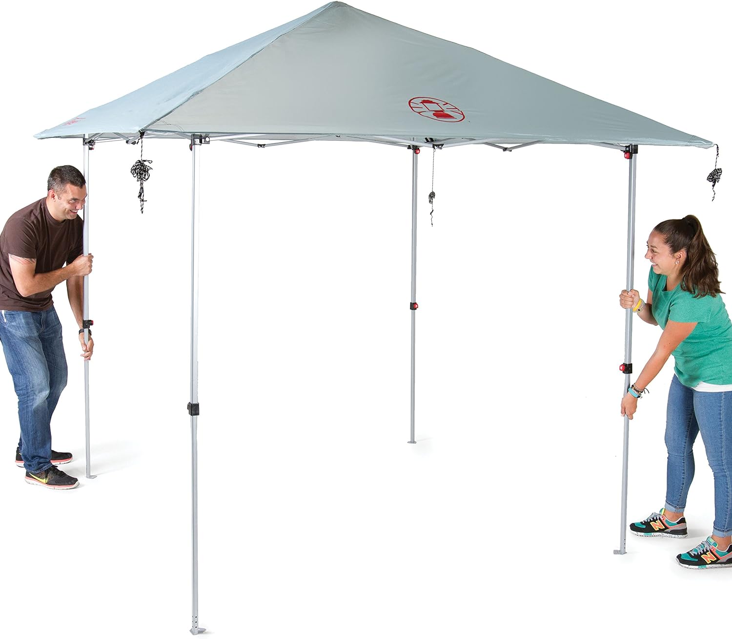 Coleman Light & Fast - Tienda de campaña desplegable de 10 x 10 pies, Refugio portátil para el Sol se instala en 3 Minutos y Pesa 10 Libras más Ligero Que refugios comparables, Ideal para Playa-clavijas de tierra para tienda de campaña al aire libre