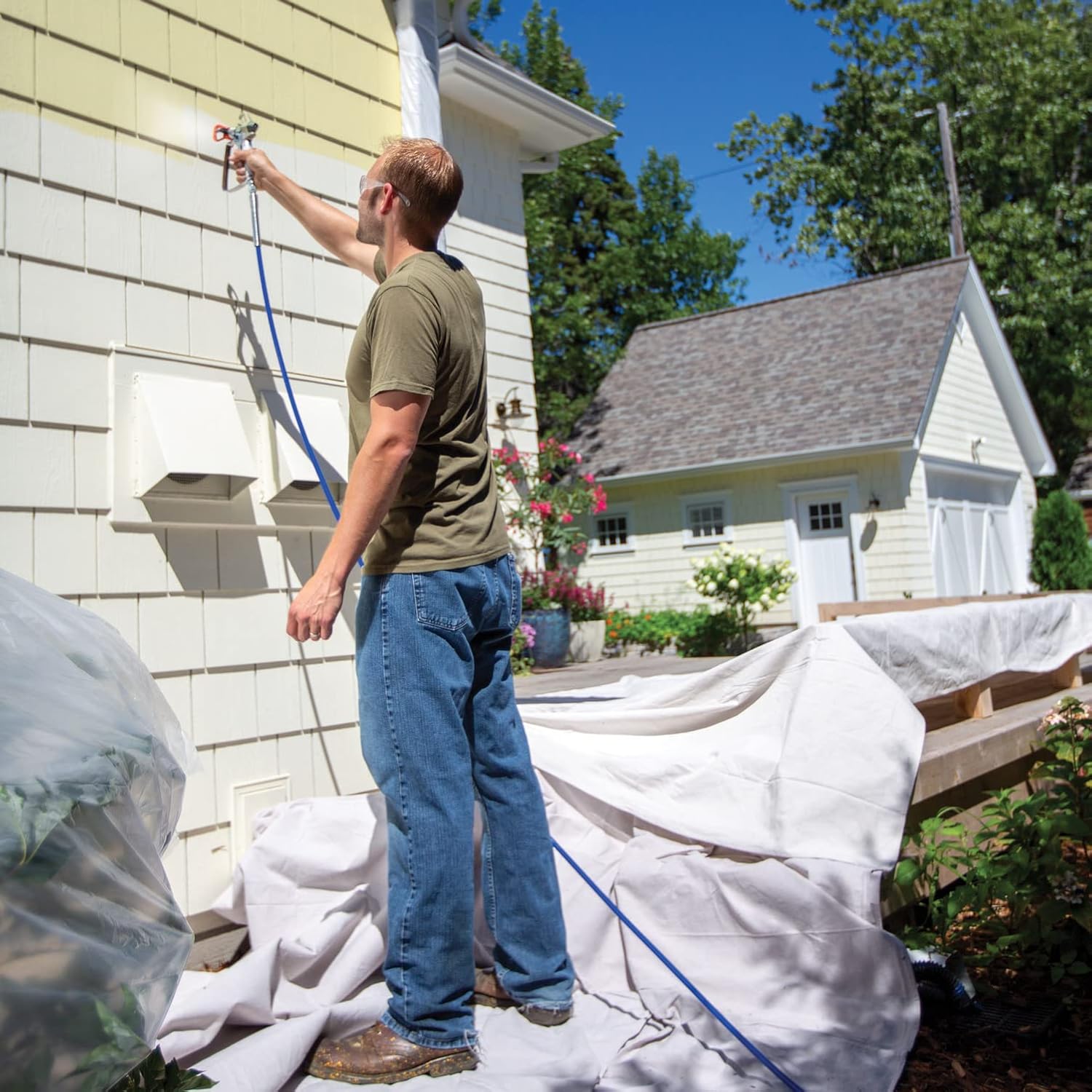 Pulverizador de pintura sin aire atomizador con carretilla, equipo de pintura profesional para proyectos de pintura residenciales