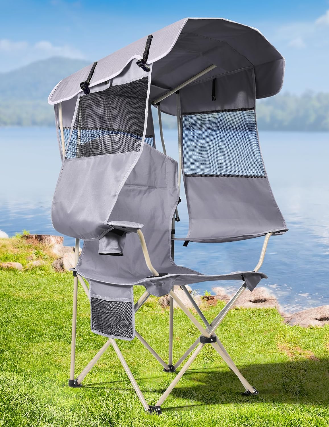 Docusvect Silla de camping con toldo - Canopy es la mochila