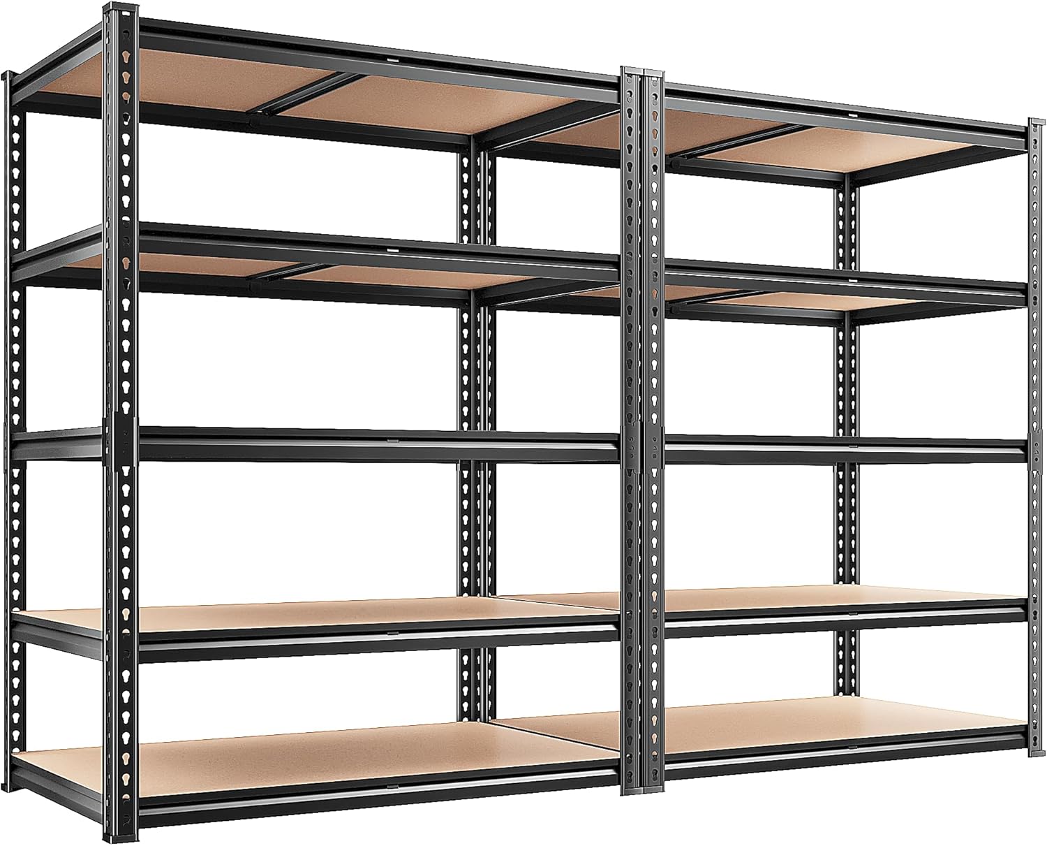 REIBII 2400LBS Garage Shelving,36" Wx16" Dx72" H Shelves for Basement | Adjustable 5-Tier Shelving Unit,High-Density MDF Shelves,Heavy Duty Storage Shelves,Easy Assembly,For Pantry Workshop Storage