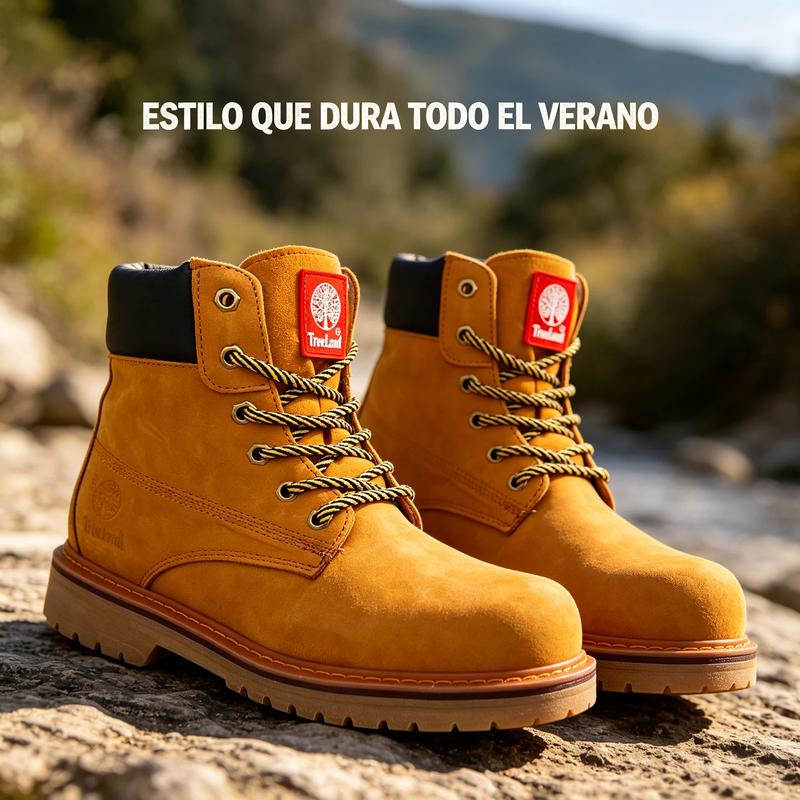 Botas Camperas Amarillas Estilo Resistente al Agua para Hombre y Mujer Suela Antideslizante para Trabajo y Senderismo Moda Urbana