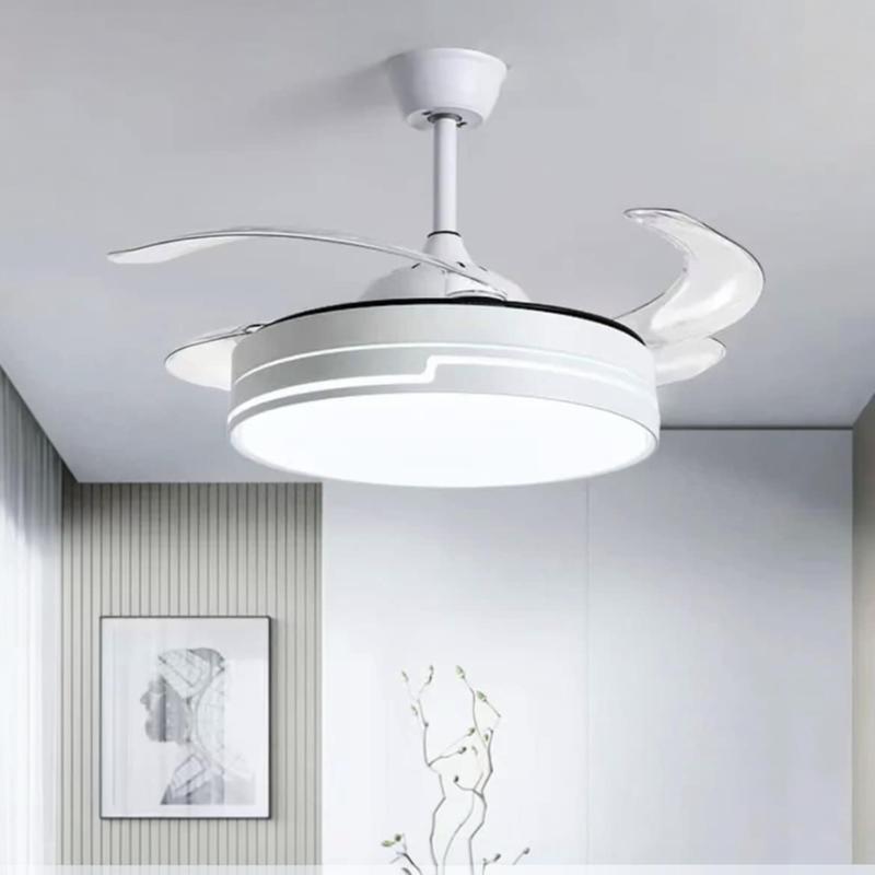 Ventilador de techo 72W con luz LED 36W+DC36W  en 3 Temperaturas de Luz con Mando a Distancia -Motor DC Eficiente y Silencioso, 3 tonalidades, aspas desplegables retráctiles, 6 velocidades, control remoto, memoria, temporizador