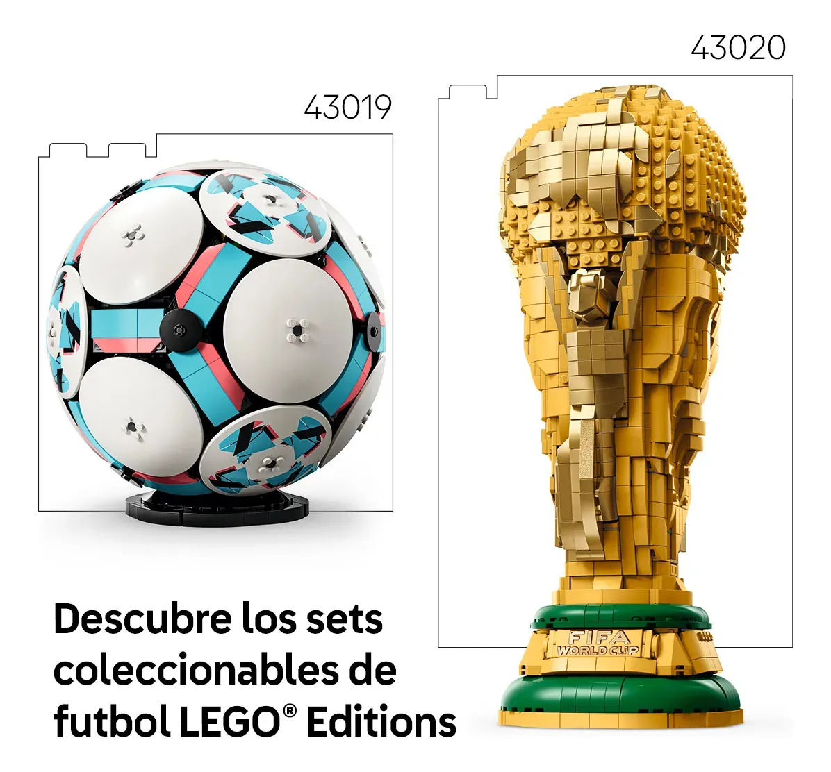 LEGO Editions Trofeo Oficial de la Copa Mundial de la FIFA 43020; réplica coleccionable a tamaño real; regalo para aficionados del fútbol y recuerdo único del Mundial; 12+