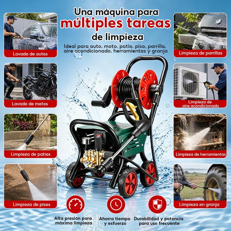 SOARFLY Hidrolimpiadora eléctrica profesional de alta presión (5800 PSI, 5800 W, 60 Hz, 12 l/min)-hidrolavadora para lavar minisplit