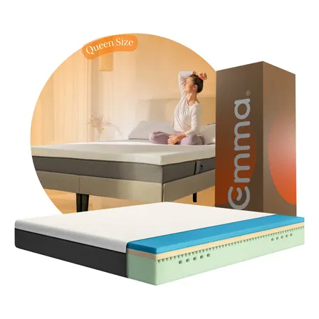 Colchón Queen Size Emma Premium Memory Foam Anti Movimiento Color Blanco