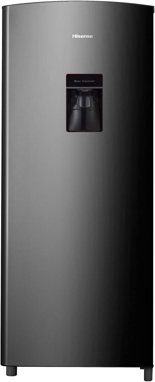 Hisense RR63D6WGX-Refrigerador Una Puerta, 6.3 pies cúbicos con Dispensador de Agua,Deshielo Semiautomático,Sello de Puerta Antibacteriano,52x54x128cm(AnchoxLargoxAlto),Gris