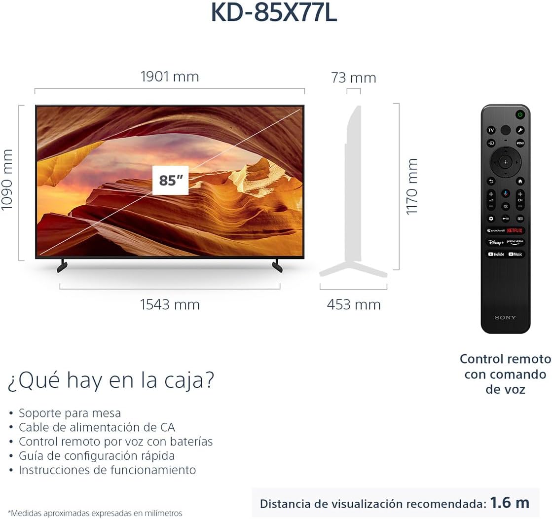 Sony Pantalla 50 Pulgadas KD-50X77L BRAVIA LED 4K UHD Smart Google TV