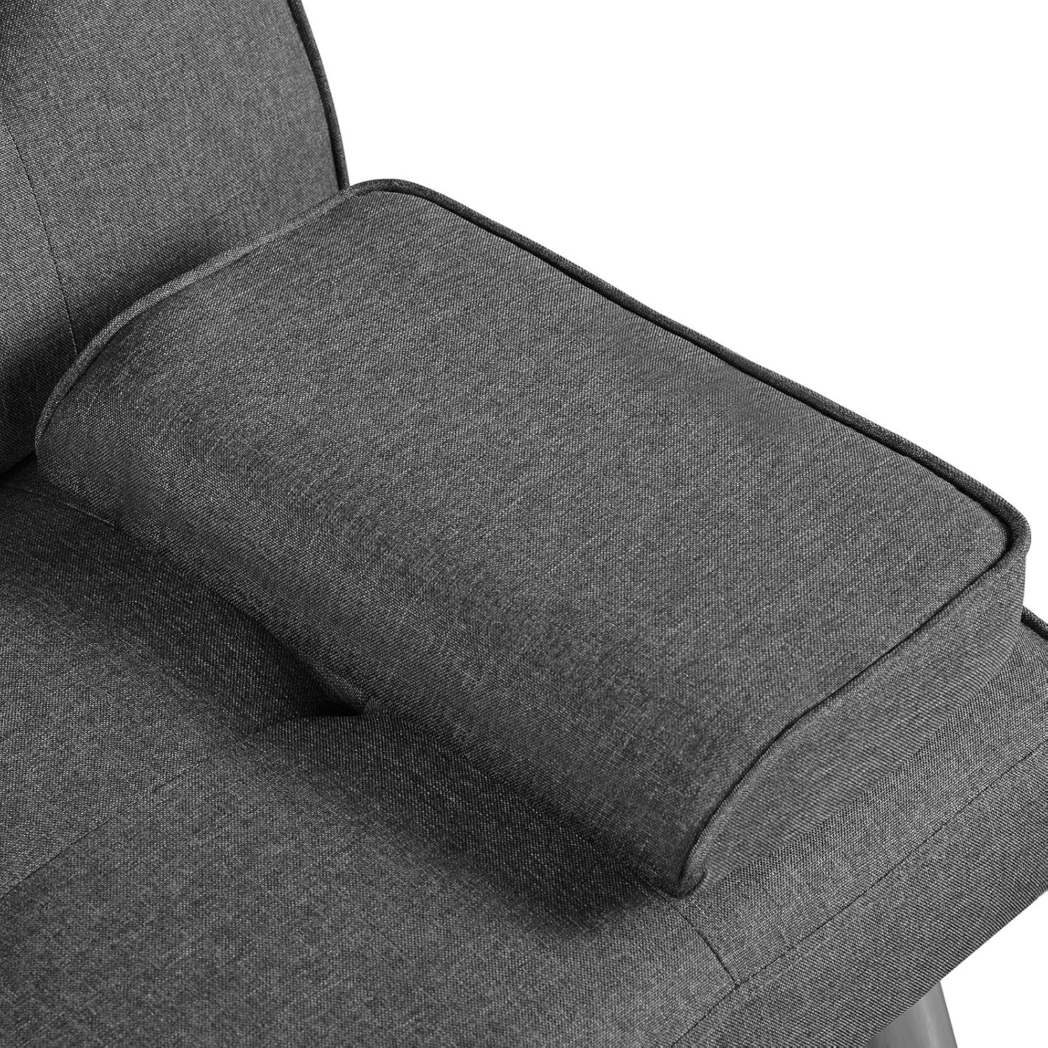 Yaheetech - Sofá Cama Convertible Ajustable, Moderno sillón reclinable de Piel sintética Reversible, sofá Cama Plegable, reposabrazos extraíbles, portavasos, 3 ángulos, Capacidad de 700 Libras, Color
