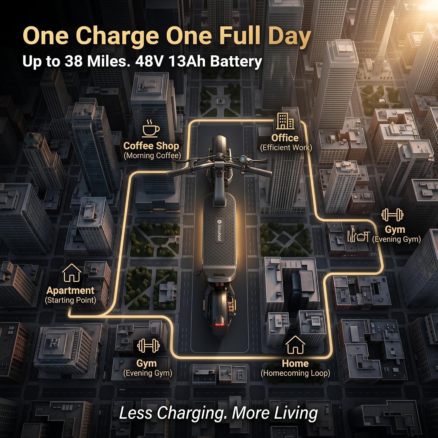 isinwheel S NOVA PRO Electric Scooter for Adults, 38 Miles Long Range, 28 Mph Top Speed, 1000W Motor, 264lbs Load, Foldable Commuting E-Scooter with 10" Pneumatic Tires, Dual Suspension, Dual Disc