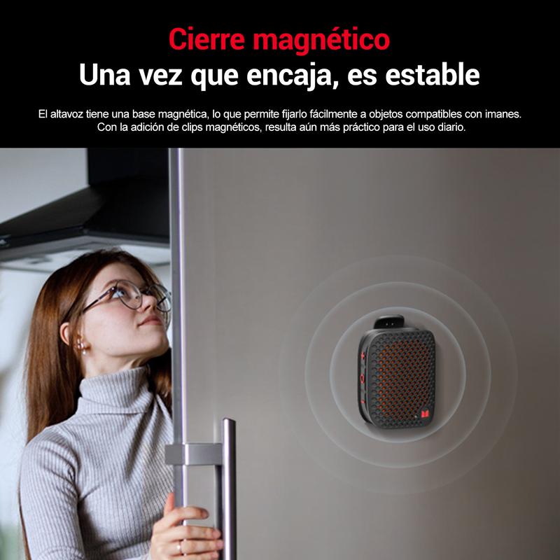 MONSTER altavoz Bluetooth portátil magnético, sonido estéreo Hi‑Fi con graves potentes, Bluetooth 6.0, emparejamiento estéreo TWS, resistente al agua IPX7, mini altavoz inalámbrico con batería de larga duración para viajes, camping, exteriores y fiestas -