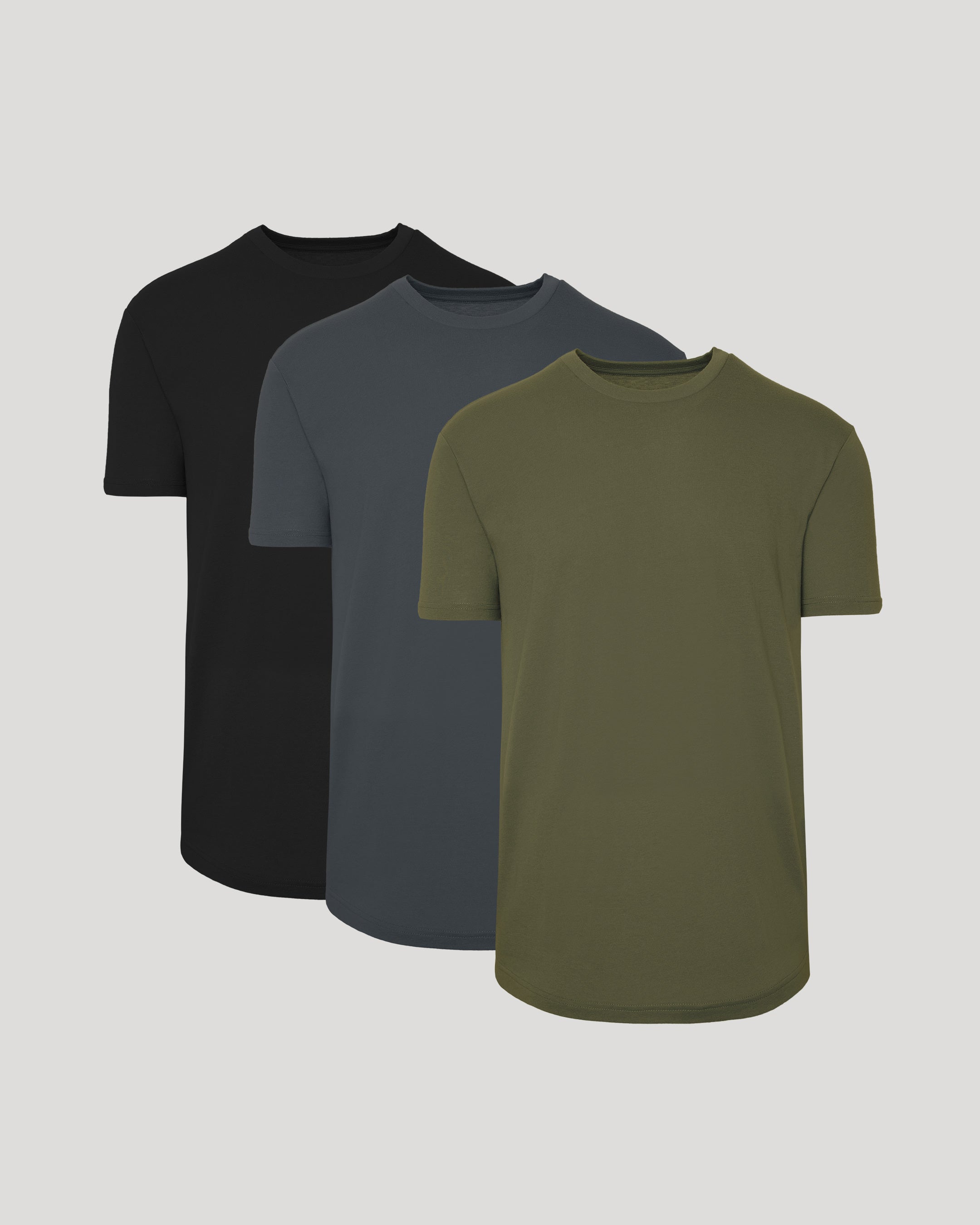 Classic Curved Hem Crew Neck 3-Pack