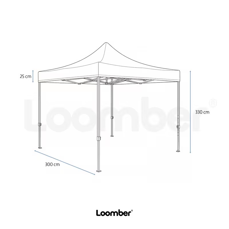 Combo Toldo 3x3 + Mesa Plegable 180 Verona + 6 Sillas Plegables Blancas