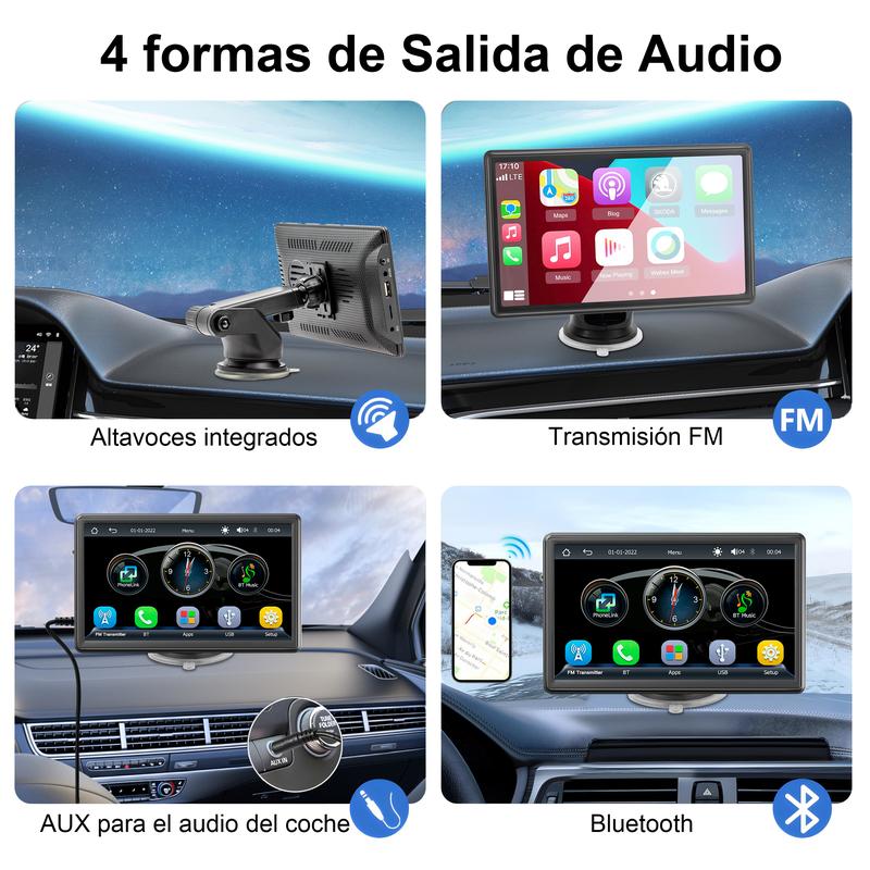 Pantalla portátil inalámbrica CarPlay de 7 pulgadas mejorada (compatible con todos los modelos de vehículos)