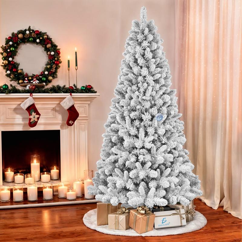 Árbol de Navidad Artificial Verde Nevado con Base Metálica 1.50m, 1.80m y 2.10m
