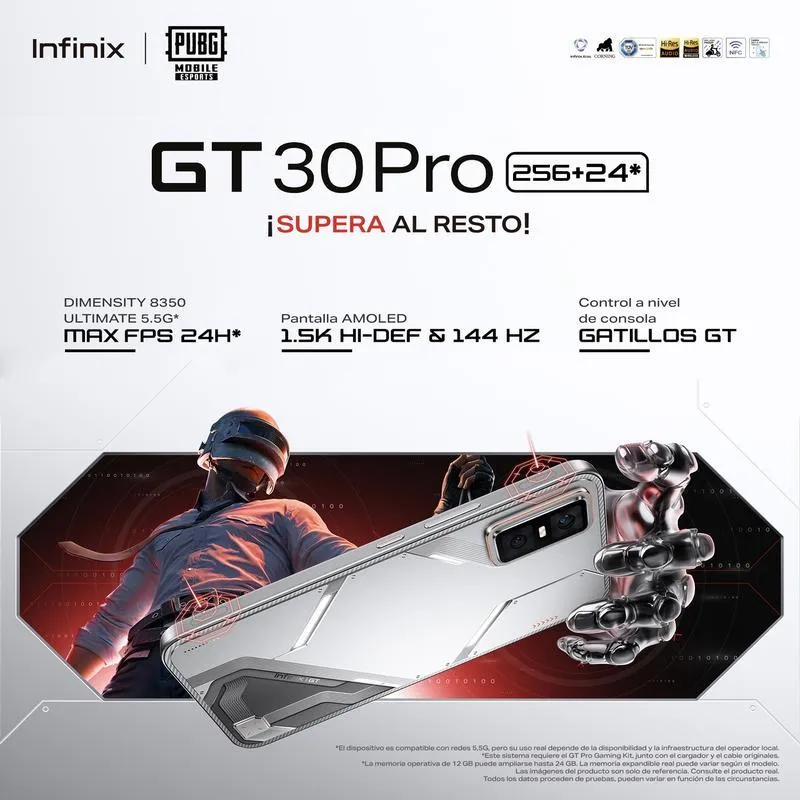 Infinix GT 30 Pro 5G, 12+12GB RAM, 256GB, Dual SIM, Gris/Blanco Oscuro + Caja de Regalo-Oferta Especial: Día de Muertos, Noche de Brujas y Viernes Negro-Regalos para Esas Fechas Especiales Regalos que Nadie Espera-Regalo sorpresa especial-BUEN FIN