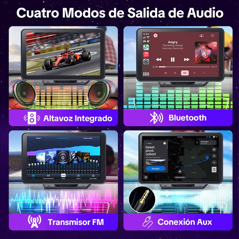 【HiEHA】2026 La pantalla portátil más nueva de CarPlay para automóvil, pantalla táctil IPS de 7 pulgadas, Compatible con CarPlay y Android Auto,  Cámara de Respaldo, estéreo para automóvil, soporte para GPS, Bluetooth, FM, WiFi
