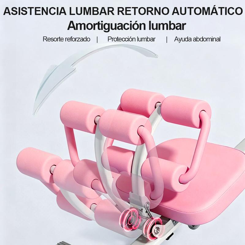 Máquina de Ejercicio Abdominal 6 en 1 con Pantalla LCD y Amortiguación Lumbar para Casa, Plegable en 3 Segundos, Carga Máx. 200kg, Ideal para Sobrepeso y Principiantes
