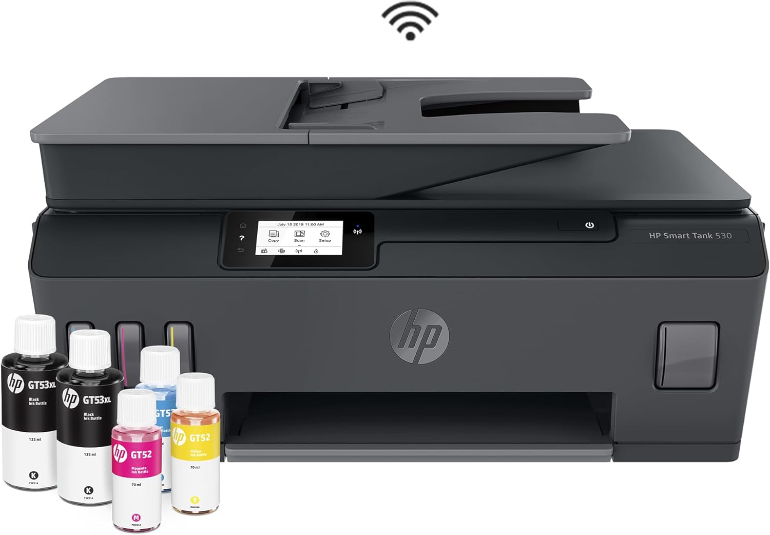 HP Impresora Multifuncional HP Smart Tank 530, Tinta Continua, Color, Wi-Fi, Dúplex (Doble Cara) Manual, ADF Alimentador Automático (4SB24A)
