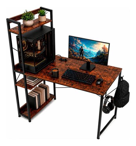 Houzer Escritorio de Oficina Metálico Gamer 120x60x140 cm | 2 Contactos Tomacorriente USB y USB-C | Soporta 160 kg | Ideal para Home Office y Estudio