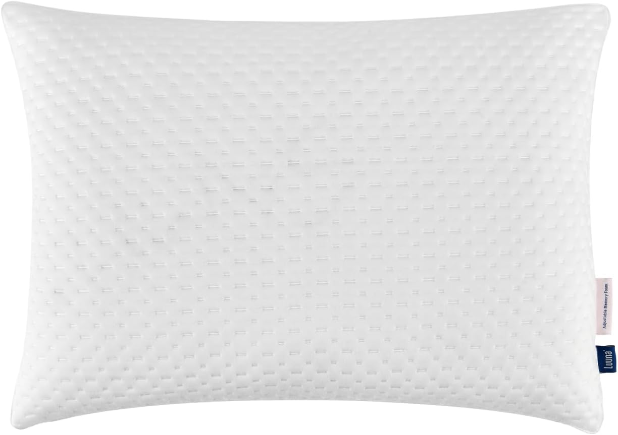 Colchón Luuna Blue + 1 base de cama + 2 almohadas ajustables de espuma viscoelástica