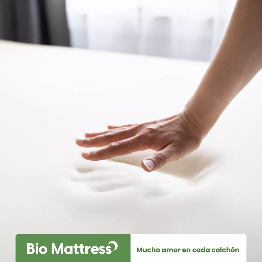 Colchon Queen Size Bio Cotton Memory Foam Bio Mattress Color Blanco-almohada