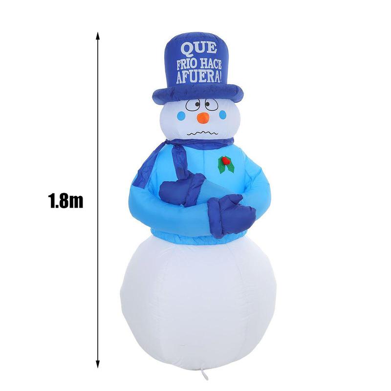 Inflables de Navidad 1.8m Muñeco de nieve navideño con movimiento | Adornos Inflables Navideños de Nieve Snowman, Luces LED Giratorias Coloridas, para Fiestas, Interiores, Jardín, Césped