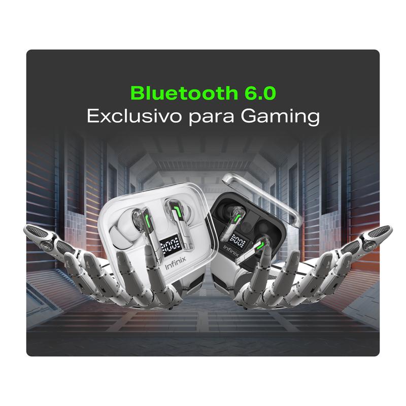 INFINIX GTBUDS 4/GTBUDS 5 Auriculares Inalámbricos Bluetooth con Cancelación Activa de Ruido 30 dB, ENC IA de 4 Micrófonos, Carga Rápida 10 Min = 2H, Hasta 34H de Batería- Mayo Venta Quincenal / Día de la Madre Campaign, Hot Sale x Mayo Venta Quincenal Ca