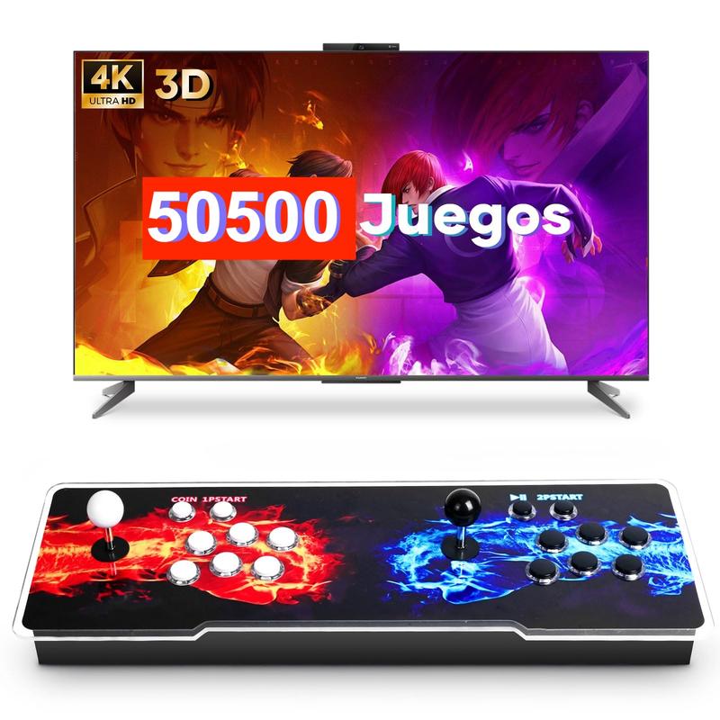 Pandora Box Home Arcade Retro Tablero 3D 4K con 50,500+ Juegos y 45 Emuladores Clásicos Doble Palanca Soporte hasta 4 Jugadores Imagen HD Efecto 3D Inmersivo para Toda la Familia