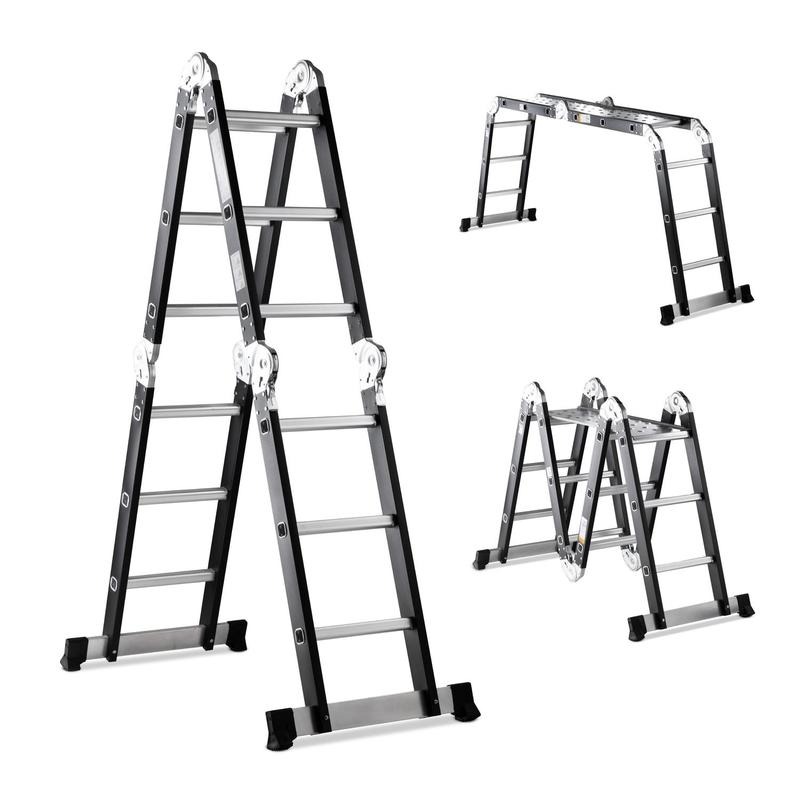 Escalera Multiposición 12 Peldaños de Acero 3.5 Metros