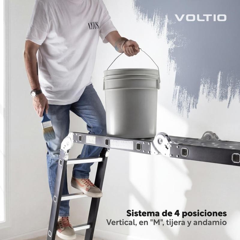 Escalera Multiposición 12 Peldaños de Acero 3.5 Metros