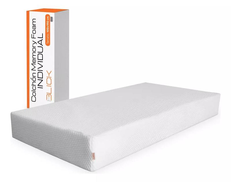 Colchón Memory Foam Blick Firme, Soporta 180 kg, Color Blanco