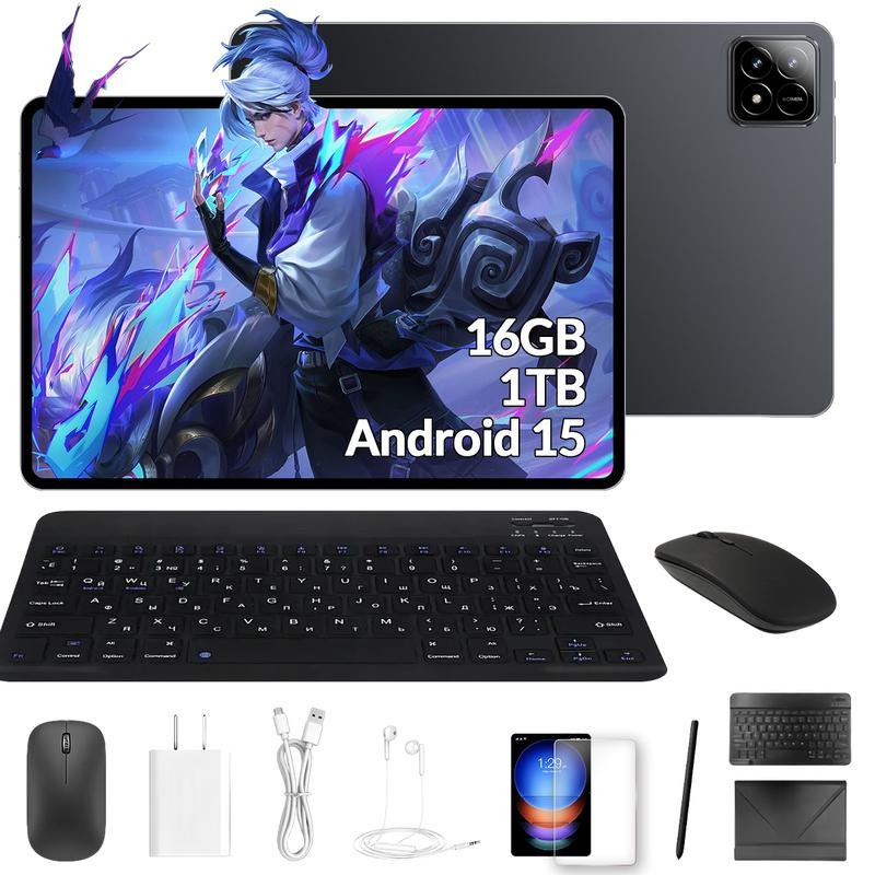 Pad 7s con Android 15, 16GB RAM, 1TB ROM, Pantalla HD 10", Batería 8800mAh, Doble SIM, GPS, Wi-Fi 7, Accesorios Incluidos, Ideal para Estudio y Entretenimiento