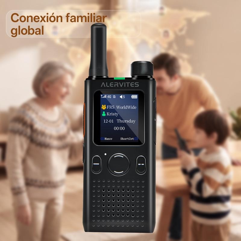 (FABRICADO POR BAOFENG)AT1 Walkie Talkie PoC 4G con app móvil gratuita de por vida. Comunicación privada de larga distancia, control en segundo plano, historial de chat encriptado y alcance de más de 5000 millas. Ideal para trabajo, seguridad, logística, 