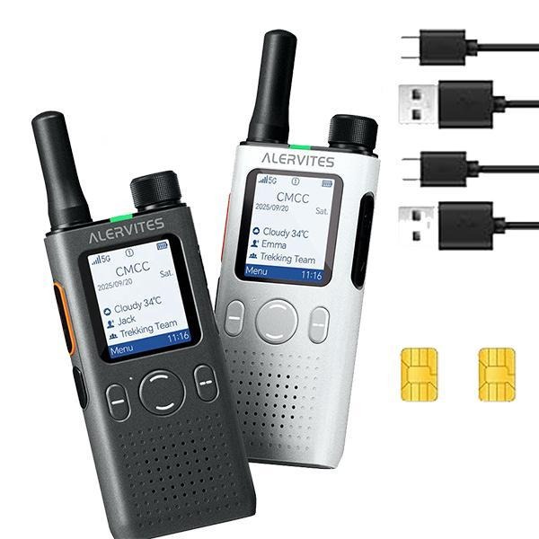 (FABRICADO POR BAOFENG)AT1 Walkie Talkie PoC 4G con app móvil gratuita de por vida. Comunicación privada de larga distancia, control en segundo plano, historial de chat encriptado y alcance de más de 5000 millas. Ideal para trabajo, seguridad, logística, 